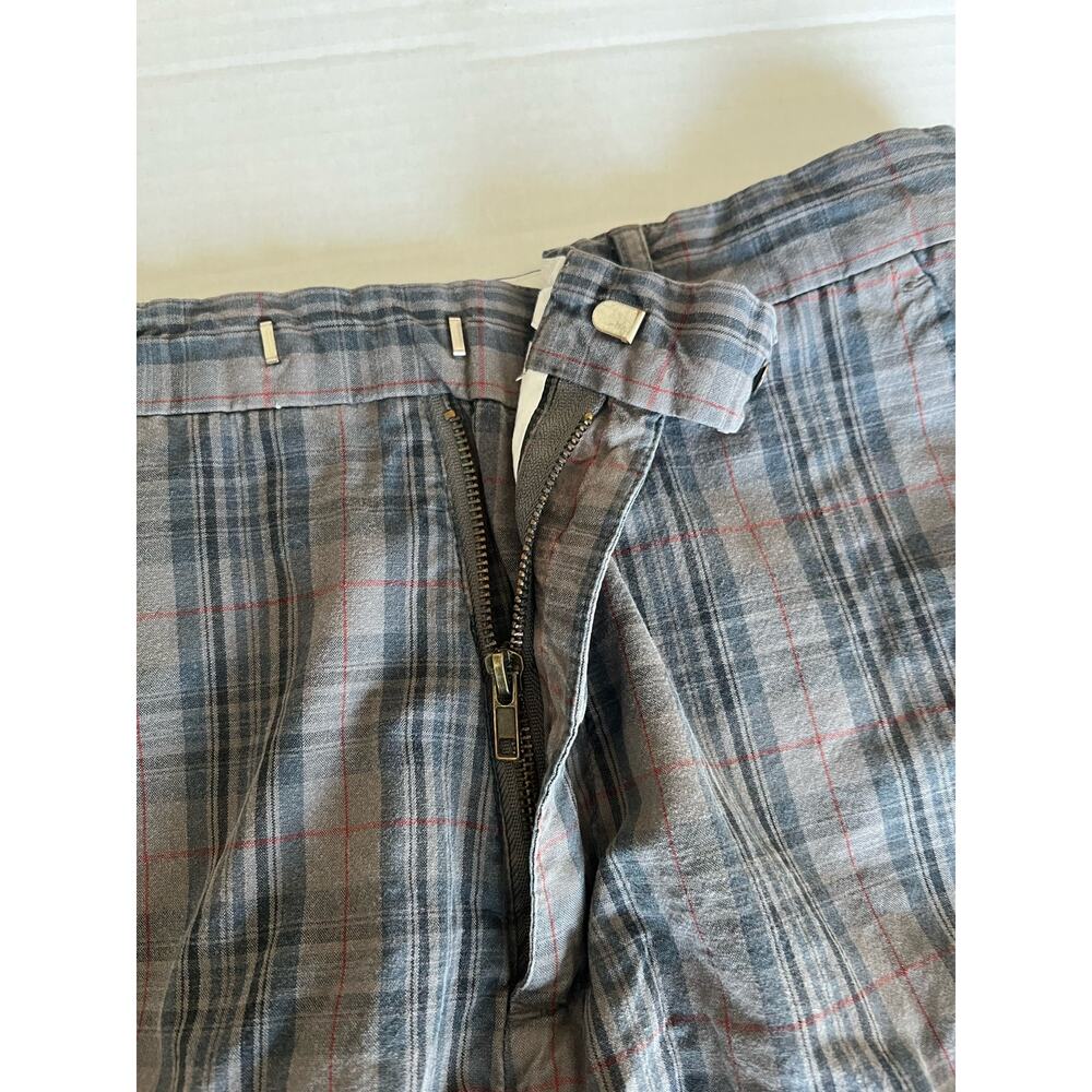 Fink Clothing Vintage Men’s Gray Plaid Zip Fly Belt Loop Casual Cotton Shorts 32 - Picture 6 of 9